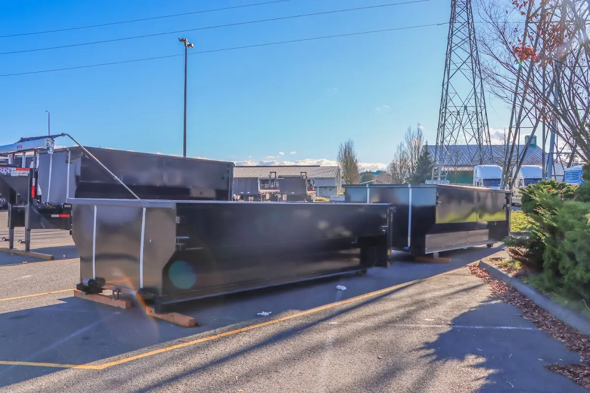 Roll-off dumpster ready for waste disposal at job site for Roofing Dumpster Rental in Urbana